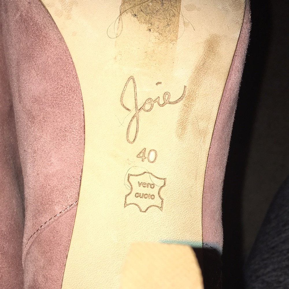 JOIE REAL SUEDE BLUSH COLOR PEEP TOE LEATHER SOLED EUC BOOTIES WORN 1x size eu40 - Picture 12 of 13